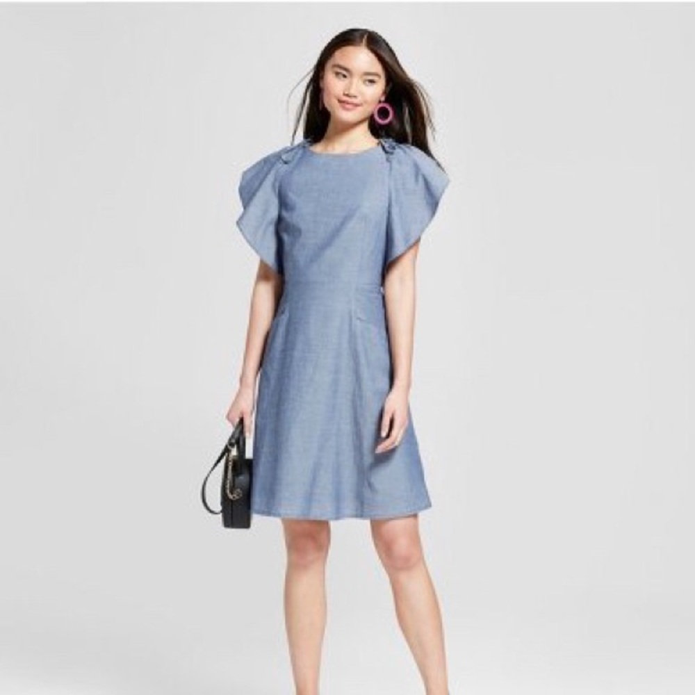 Flutter sleeve dress